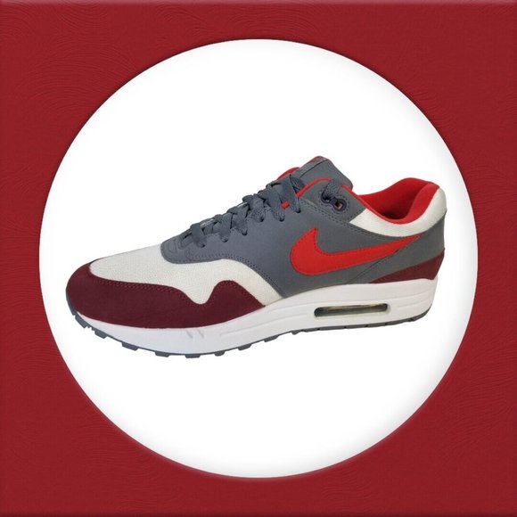 RETRO NIKE AIR MAX 1 ANNIVERSARY RED SZ 13 WHITE GRAY OG 2017 2018 AH8145-100 - Picture 6 of 15